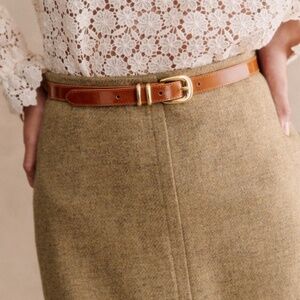 Sezane Livie Belt Polished Camel - Size 85